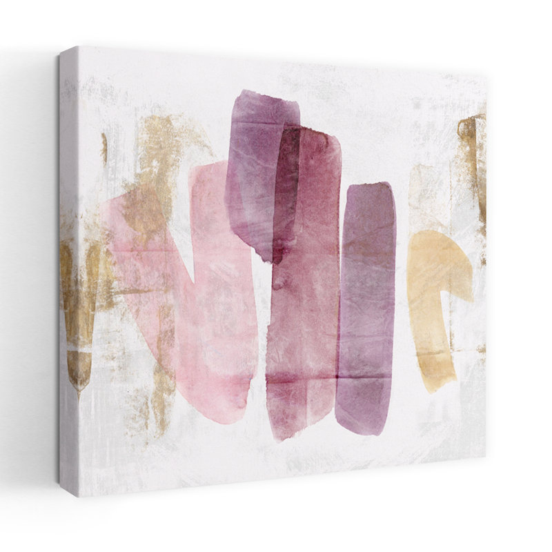 (Ez277-A) Violet’S Dance Ii, art abstrait contemporain, H 18 po x l 18 po