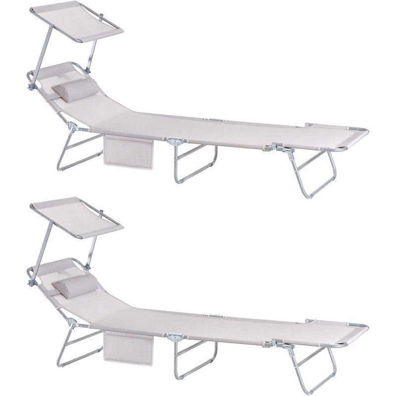 Elmhurst 195cm Long Reclining Chaise Lounge Set with Cushions, White