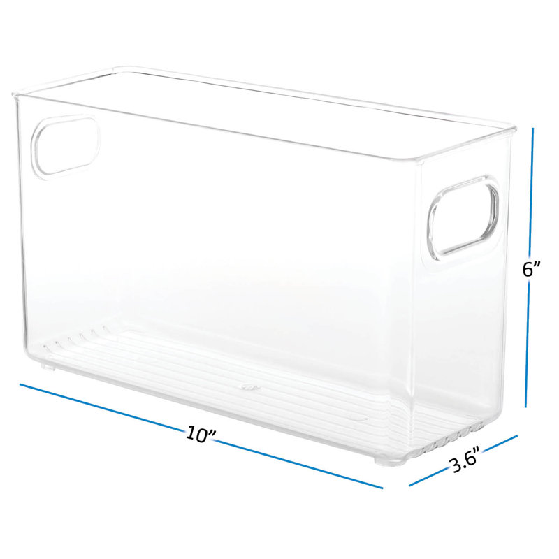 Contenant de rangement empilable en plastique avec poignées pour salle de bain