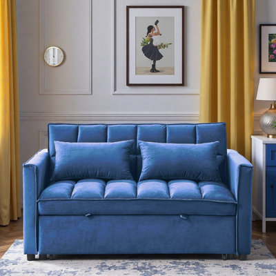 3-In-1 Sleeper Sofa, Convertible Sofa, Recliner Bed With 3-Position Adjustable Backrest And 2 Pillows, Modern Sofa