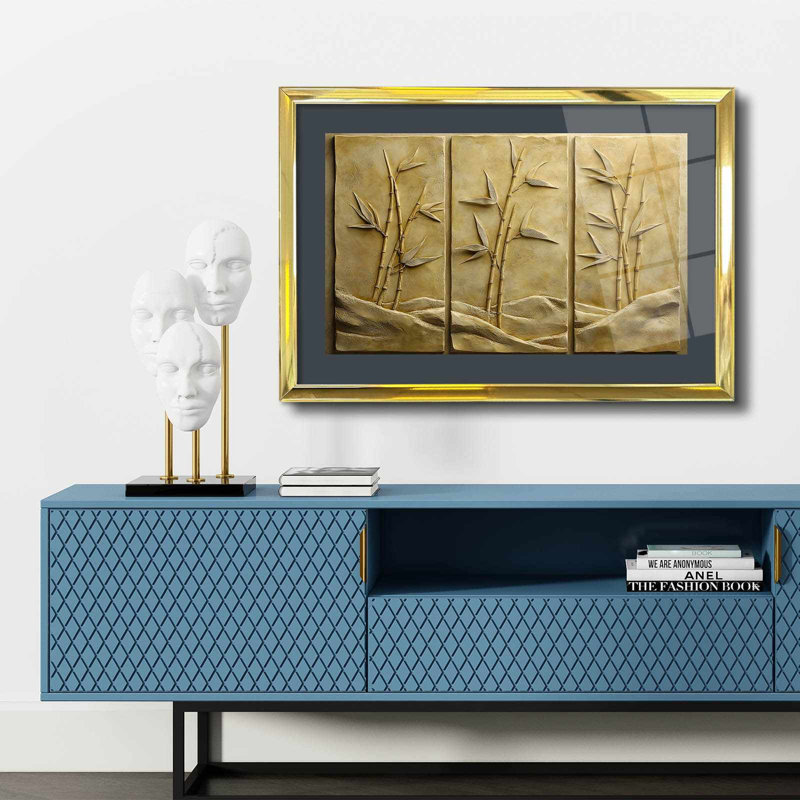 Élégante peinture décorative encadrée, 17,0 po x 25,6 po | 100% verre acrylique (épaisseur: 0,04 pouce) et cadre en bois massif (épaisseur: 1,0 pouce) | Art mural parfait pour le salon, la chambre à coucher et le bureau