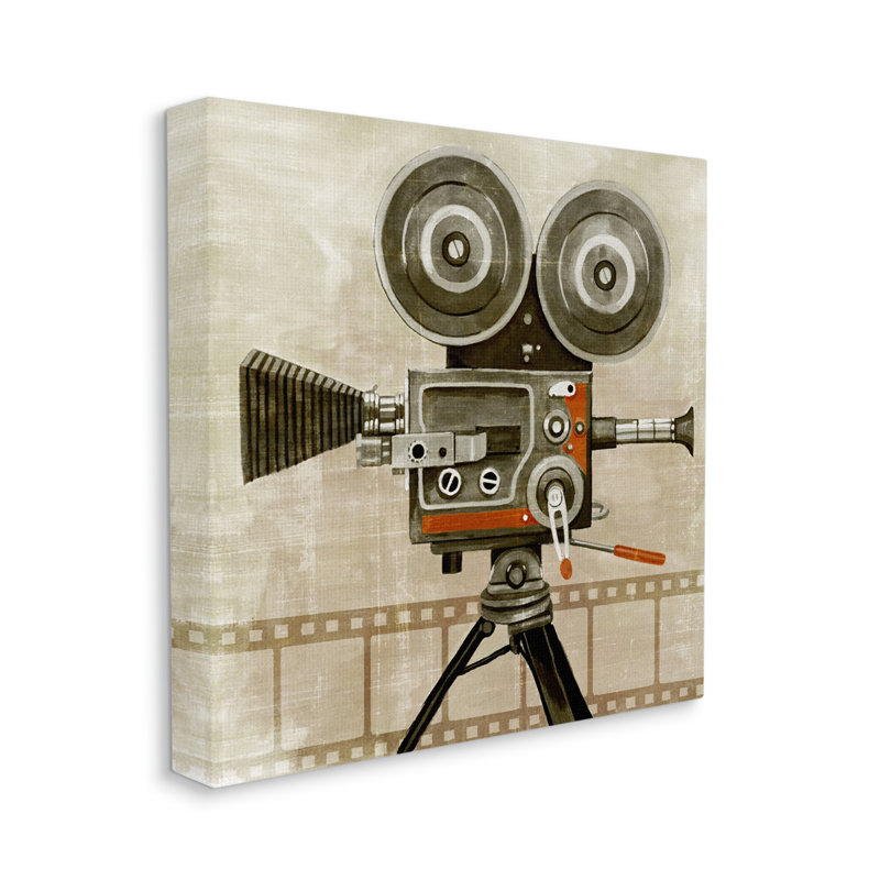 Caméra vidéo rétro sur toile, H 30 po x l 30 po x P 1,5 po