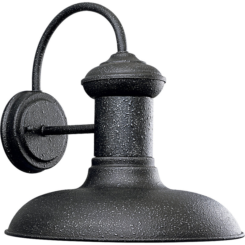 Luminaire de grange d'extérieur Zelie H 12,33 po, Acier doré