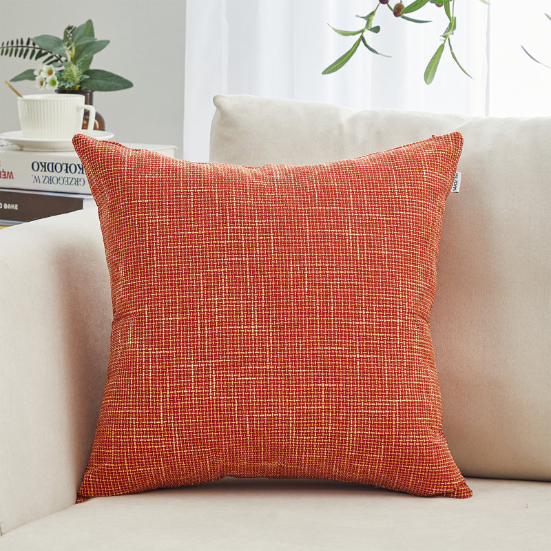 Coussin décoratif en lin, Orange