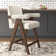 Brittnie 25.5" Full Back Walnut Wood Upholstered Counter Stool With Arms