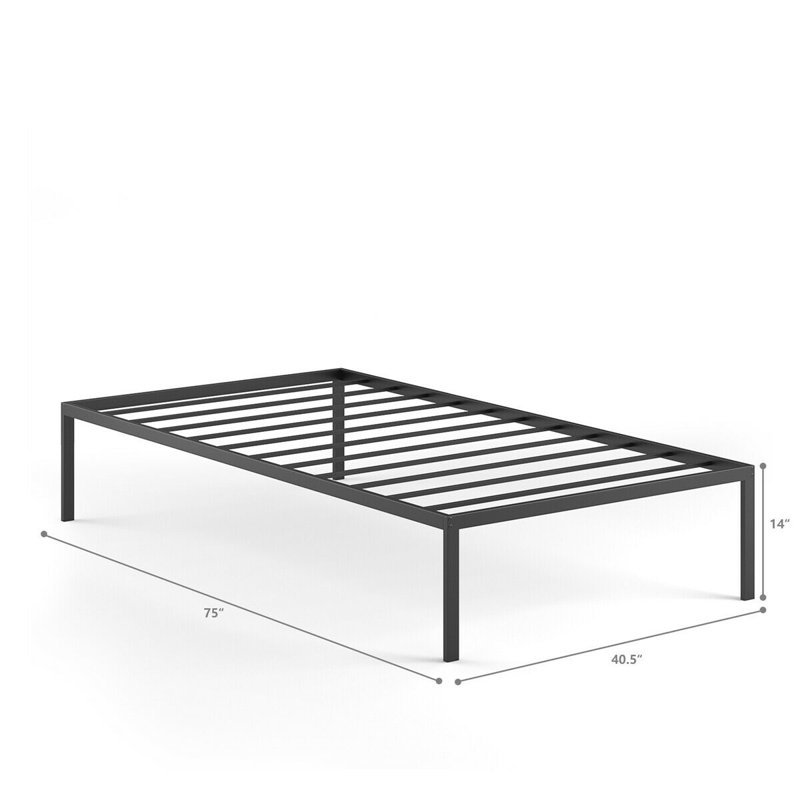 Norwich Modern Bed Frame with 4 Metal Legs - Magnificent Bed in Powder Coating Black Color