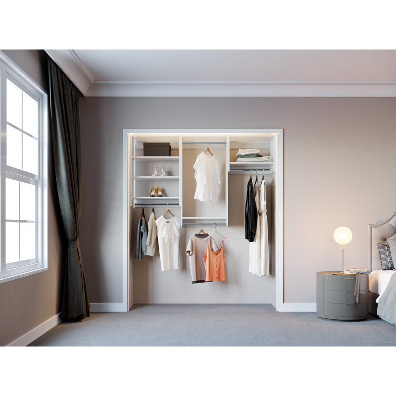 Modular Closets Closet System Walk-In Sets with 3 Hanging unit and Shelves, 84" H x 94.5" W x 14" D