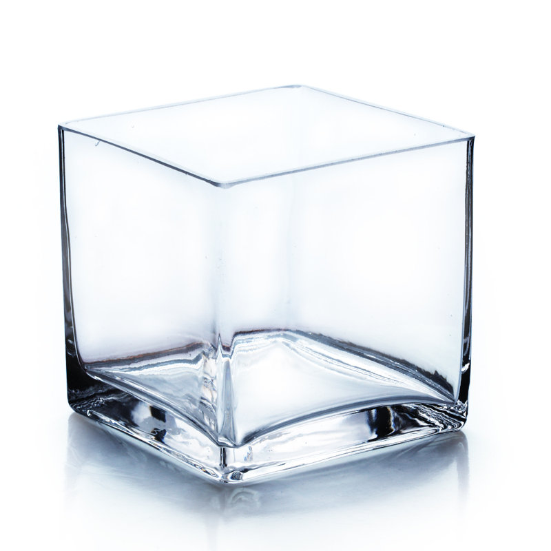 Elegant Clear Glass 6" Cube Vase for Sophisticated Decor