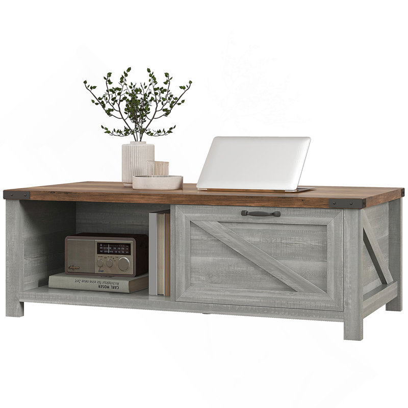 Chudleigh Coffee Table, White, Brown Wood