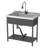 36 in. W x 21 in. D Stainless Steel Freestanding Single Bowl Utility Sink with Pull Out Faucet-121602686