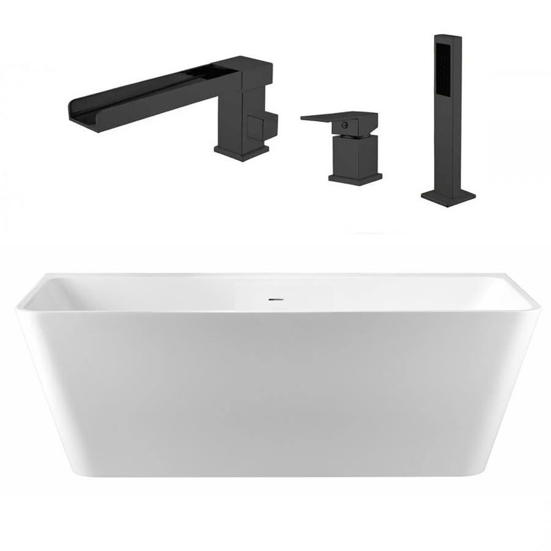 Baignoire de trempage autoportante avec robinet 67 po. X 30 po. Axton