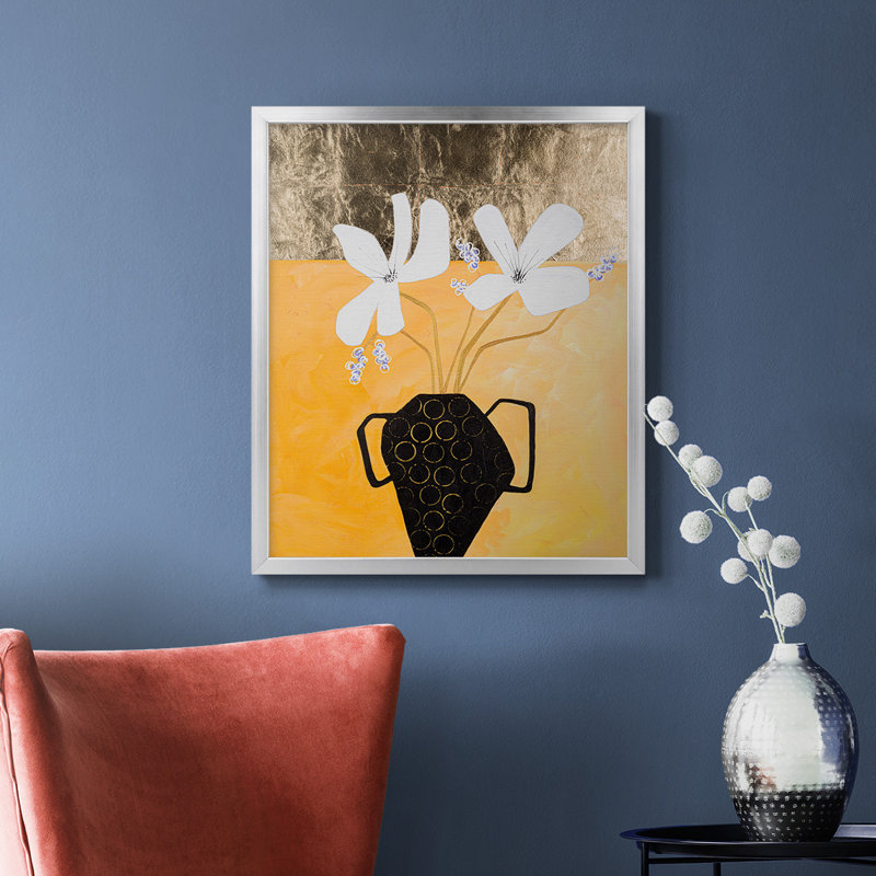 «Enjoying the Company We Keep II», toile encadrée de qualité supérieure - prête à être accrochée, H 24 po x l 20 po, Argent