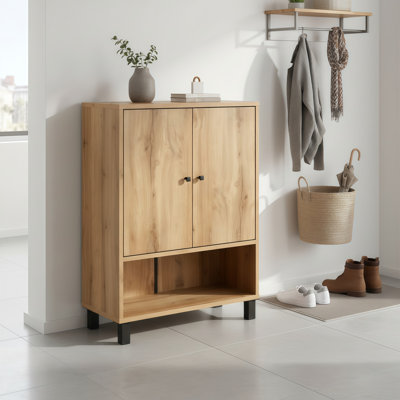 Armoire à chaussures moderne et minimaliste, brun et noir