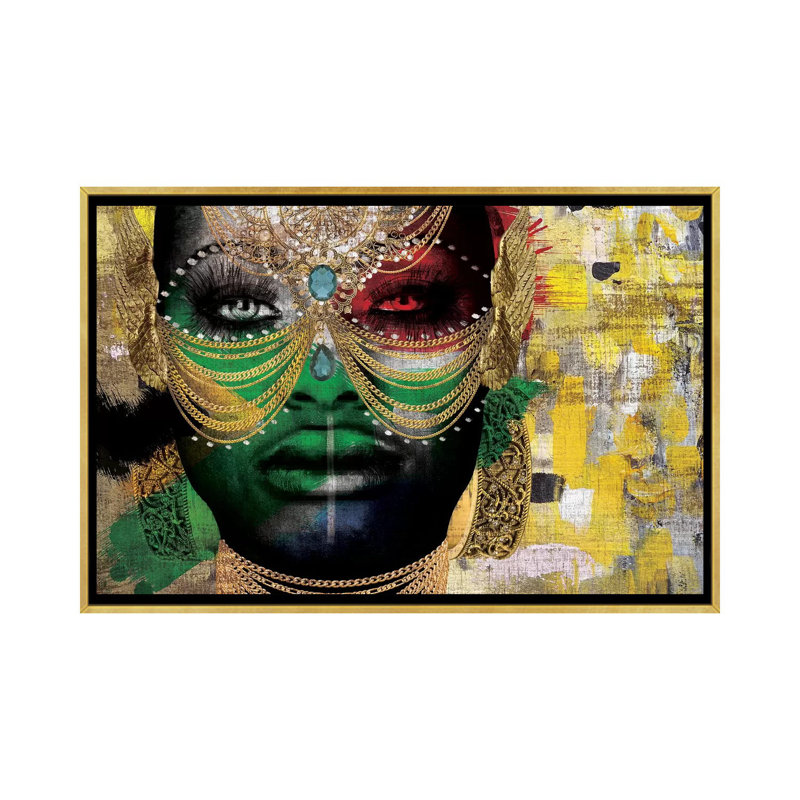 " Girl " by Nikki Chu, 32" H x 48" W x 1.5" D, Gold Framed
