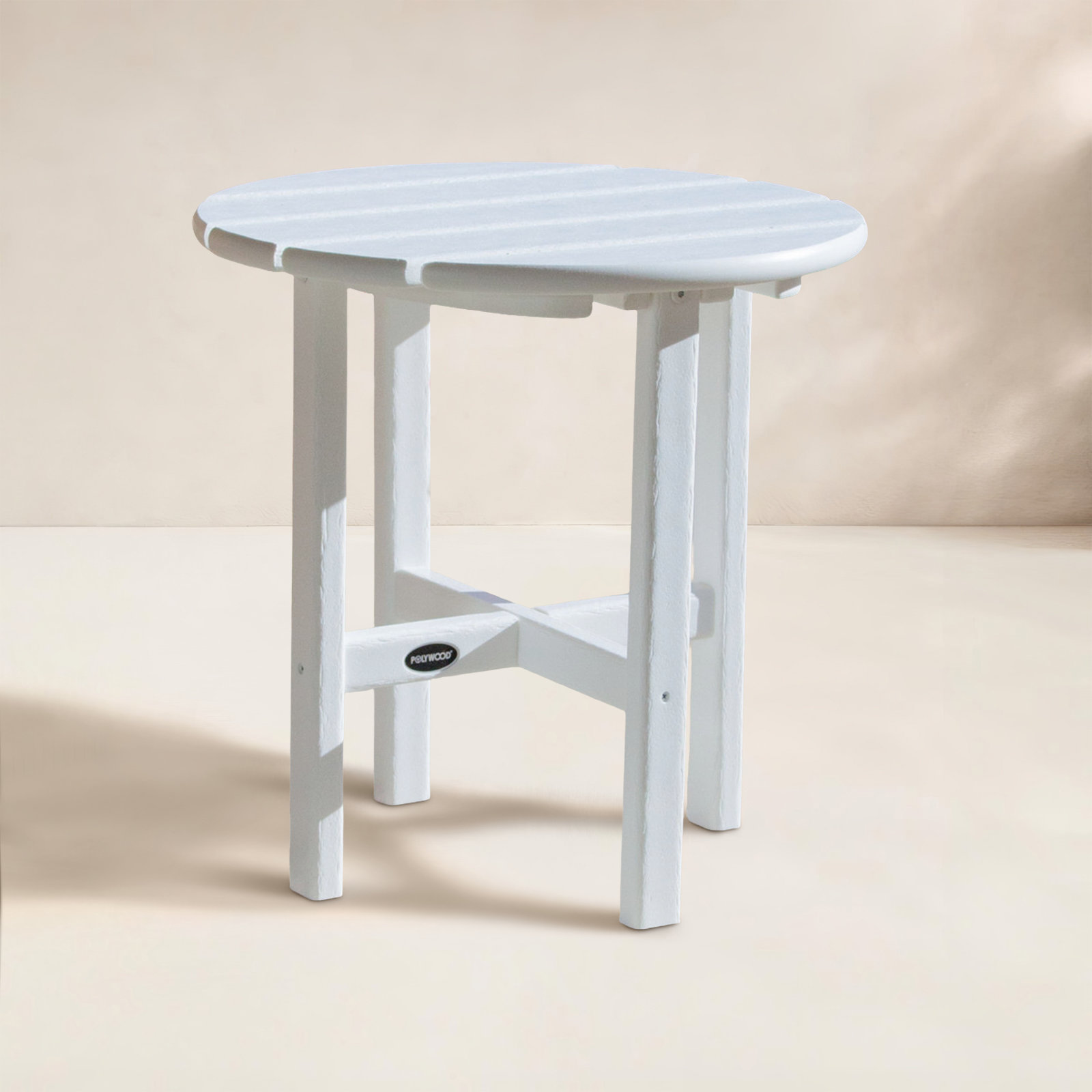 POLYWOOD® Tables 18" Patio Side Table, White