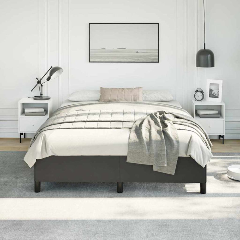 Cadre de lit Darrisha, cadre de lit plateforme tapissier, sans matelas, Grand, Noir