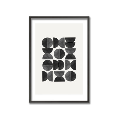 Mid Century, Geometric par The Miuus Studio - Reproduction de photo encadrée sur bois