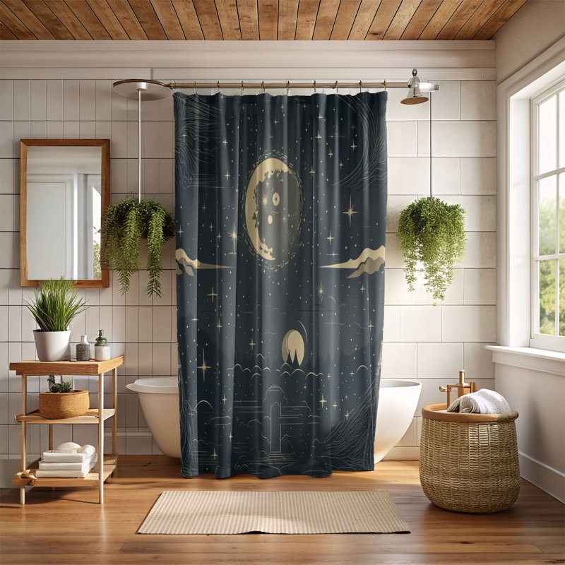Rideau de douche Moonlit Vista - Premium, H 74 po x l 71 po