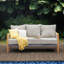 Wallace 76.25" Wide Outdoor Teak Rectangle Patio Sofa with Cushions-596817283