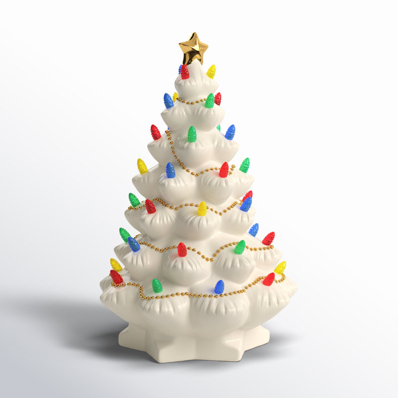 Treasured Traditions Light-Up Tree Figurine, White