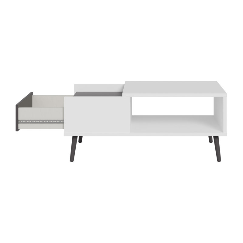 HARLLSON Coffee Table with Storage, White/Dark Grey