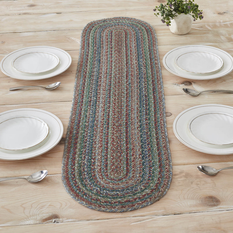 Milija Jute Oval Runner 8X24, 48" L x 12" W, Green