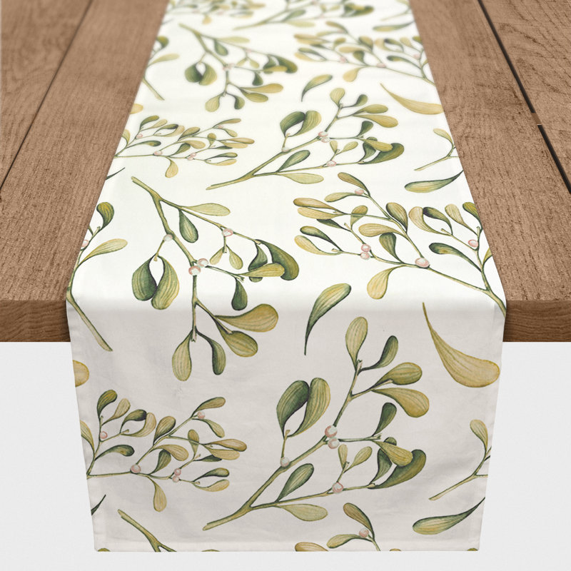 Bleich Rectangle Floral Polyester Table Runner, 90" x 16", Yellow
