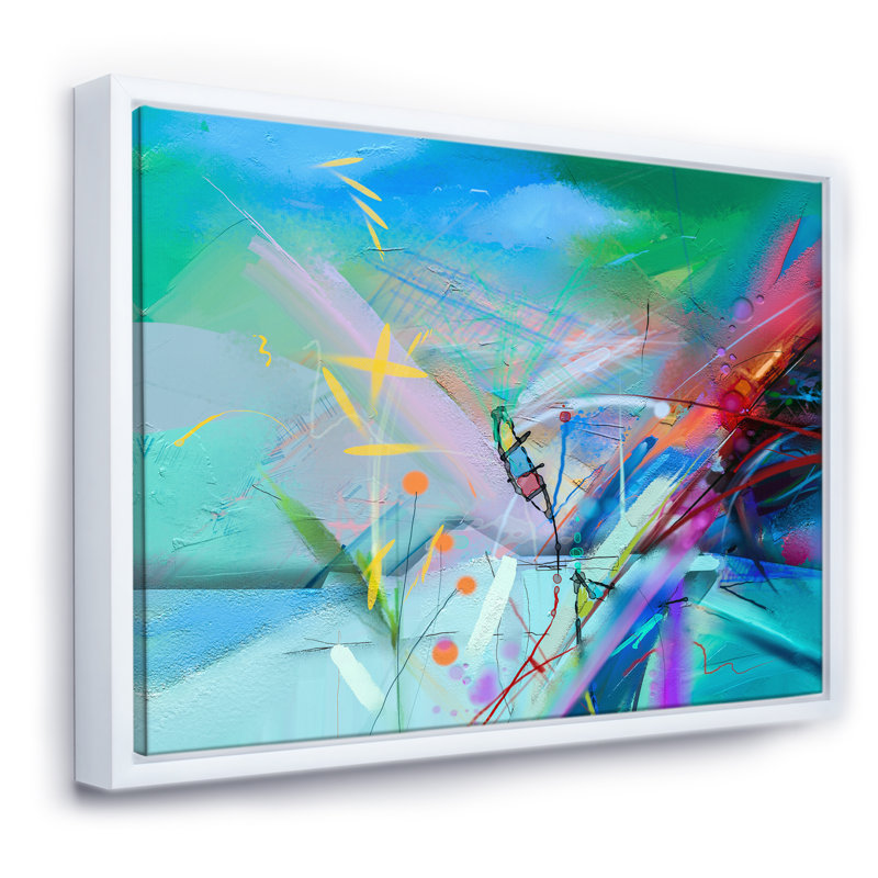 «Abstract Colorful Seascape IX», reproduction d'impression sur toile, H 24 po x l 32 po x P 1 po, Toile blanche encadrée