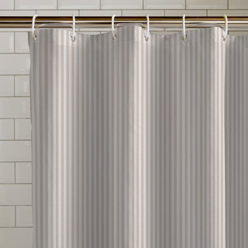 Timeless Stripe Shower Curtain, Beige