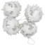 Feather Ball With Large Sequins Christmas Ornaments - 3.5" - White - Set Of 4