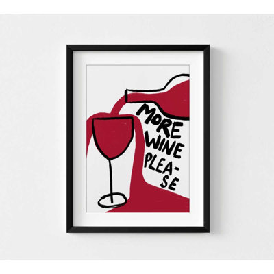 More Wine Please Wall Art - Bold Colourful Bar Theme