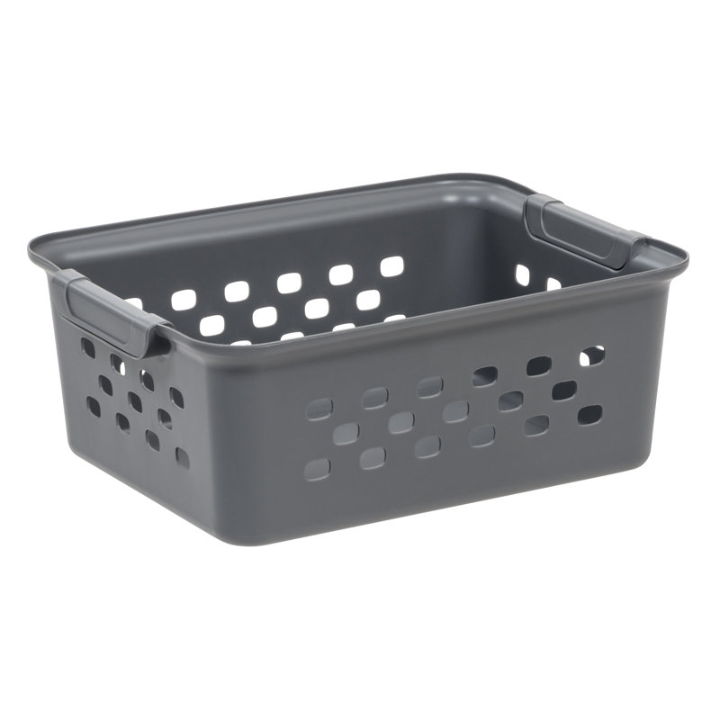 IRIS Small Plastic Storage Baskets, Gray