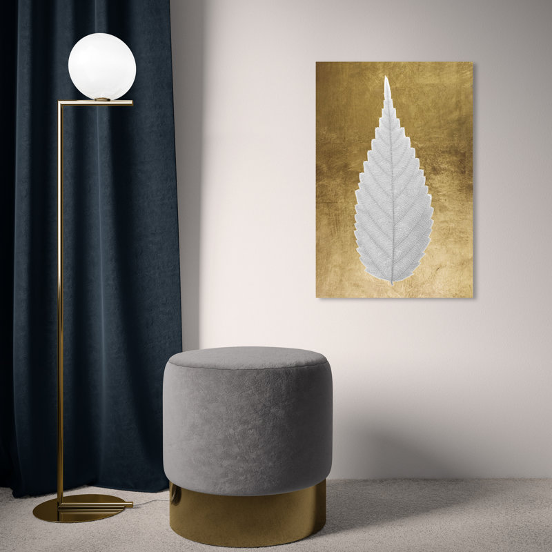 " Leaf In Gold II ", Wrapped Canvas, 24" H x 16" W