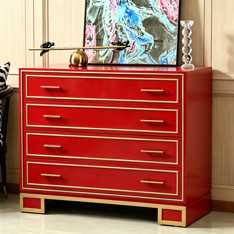 Buffet rétro en bois massif de bouleau rouge