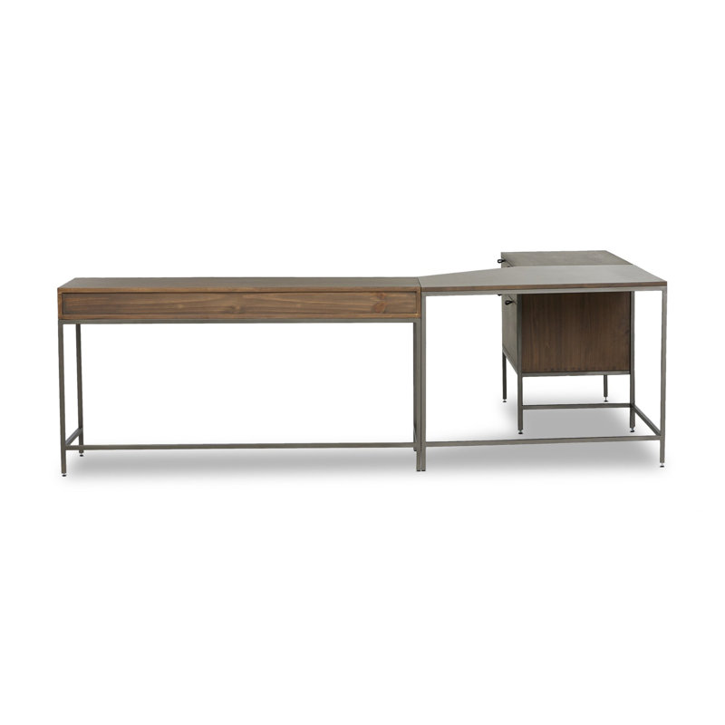 Trey Solid Wood Modular L-Shaped Executive Desk, Auburn Poplar