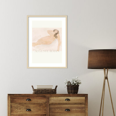 «Study of a Nude» (couché sur le côté) par Picufy Wood, reproduction d'art encadrée