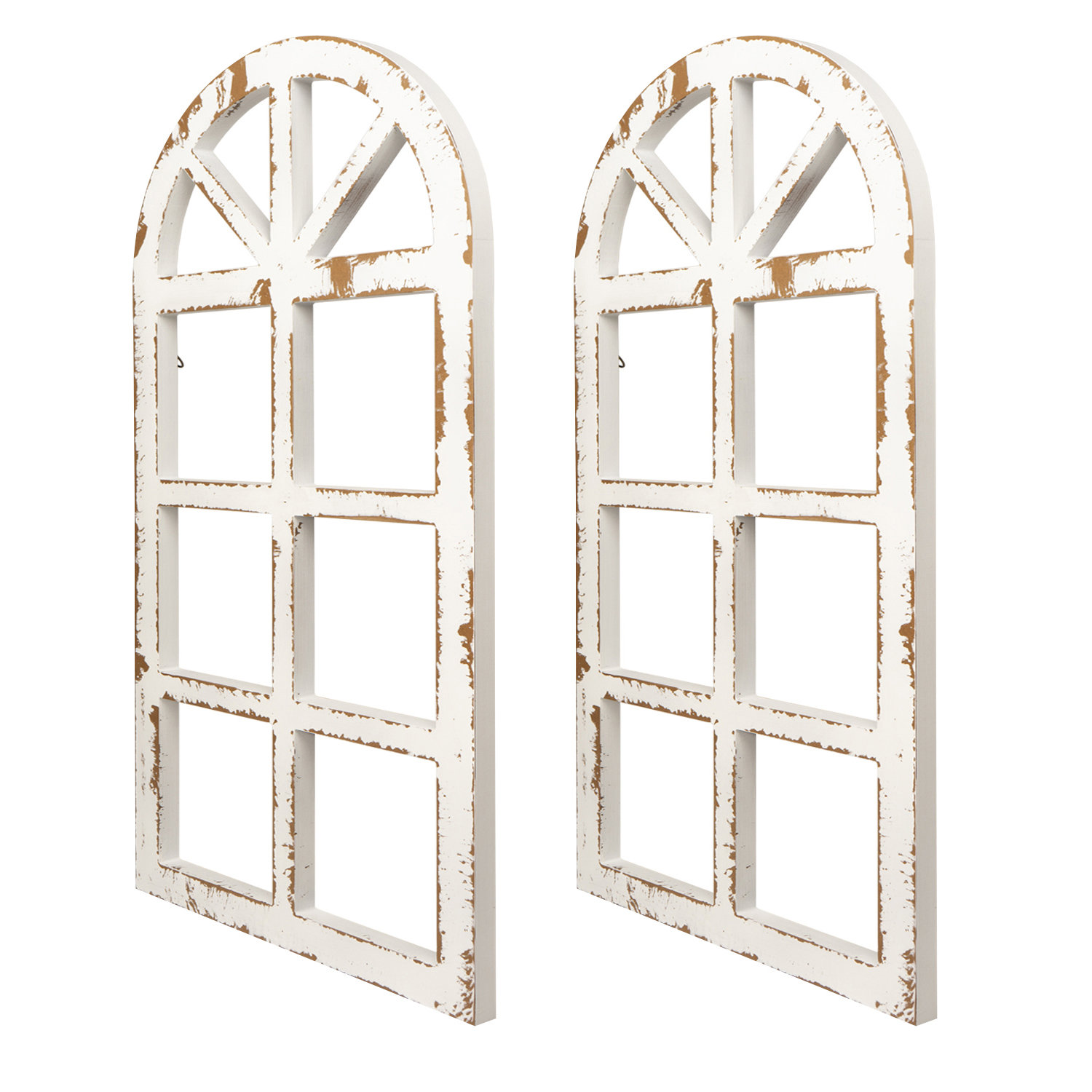 One Allium Way Piece Rustic Barn Wood Decorative Window Frame Wall