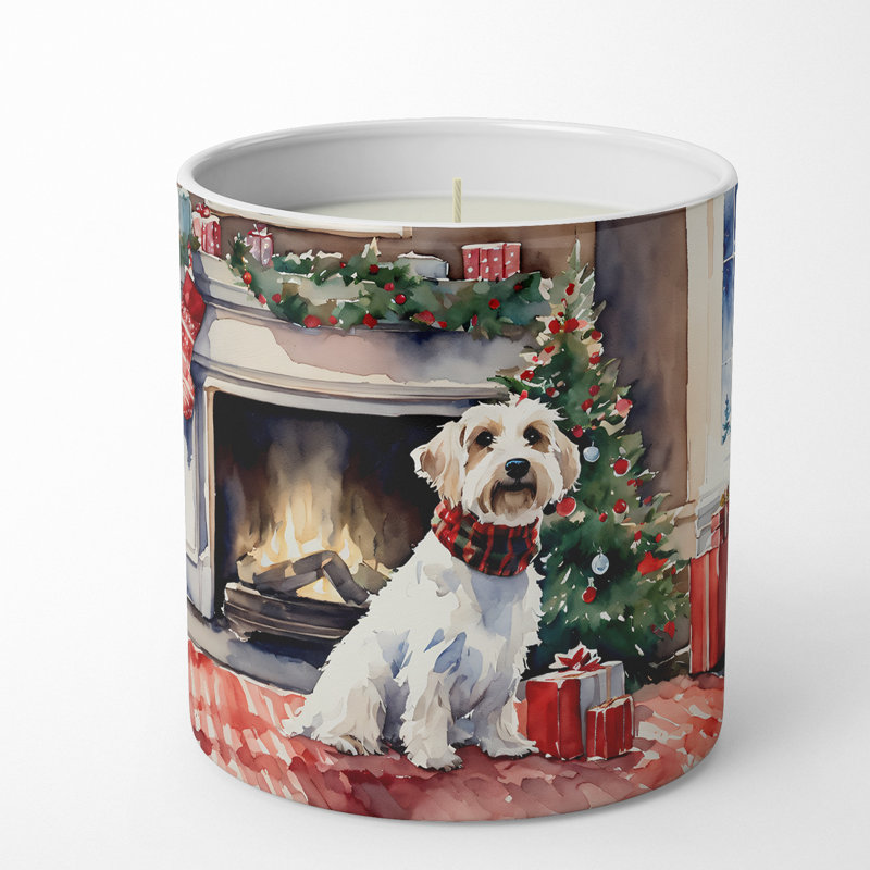 Bougie de Noël parfumée avec support en céramique