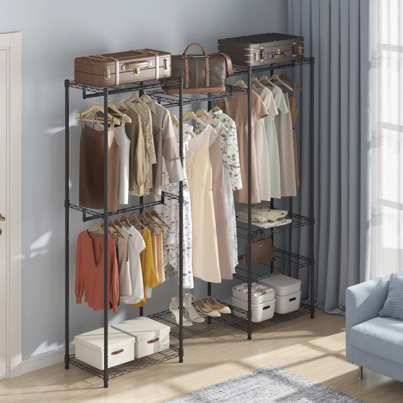 Makayley 68.5'' Metal Industrial Pipe Clothing Rack