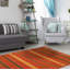 Tapis rouge / vert / jaune en laine fabriqué à la main Kilim