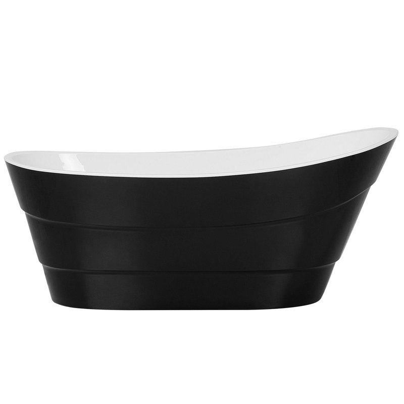 Mehar 1700mm x 730mm Soaking Acrylic Bathtub, Black