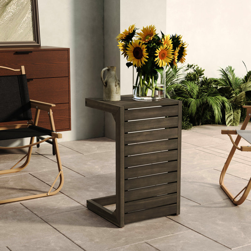Table fonctionnelle en gris - Bois pour l'extérieur