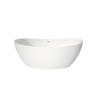Luxury 60-inch Acrylic Bathtub - , Deep Soaking, Gloss White, Stain-, Effortless Clean, Comfortable Design, No Drains Spacious Standing Luxury, Scratch-, Support,
