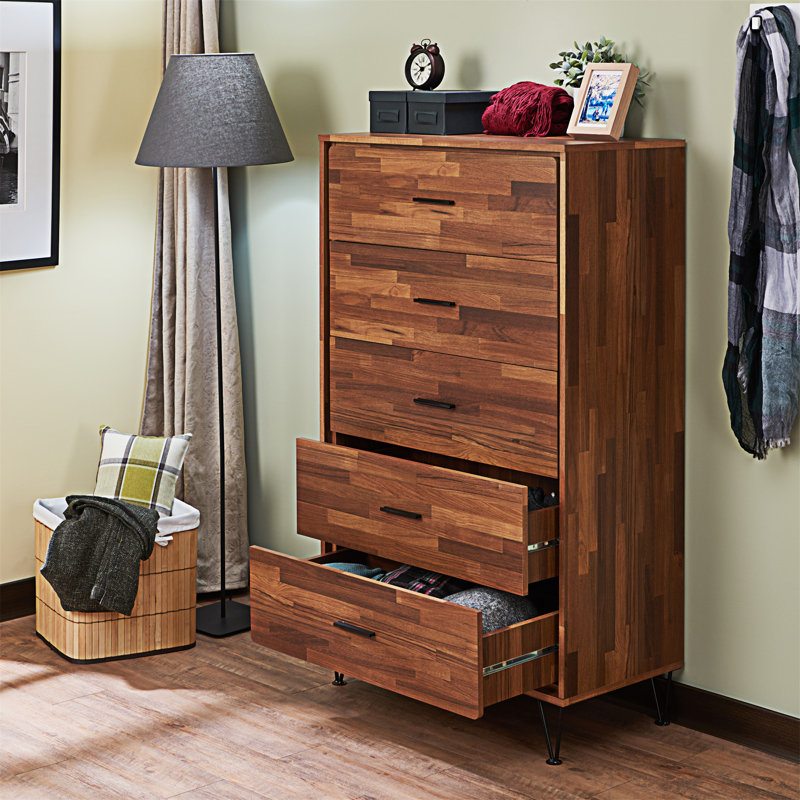 Hursey 5-Drawer Chest, Walnut