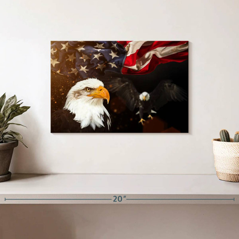 Brampt Fierce Eagle American Flag, 8'' H x 12'' W