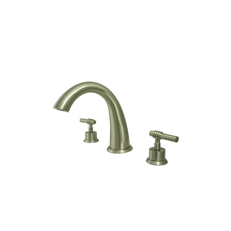 Double Handle Deck Mounted Roman Tub Faucet, Brushed Nickel