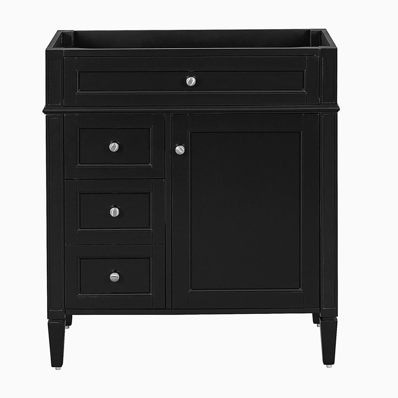 30'' Bathroom Vanity without Top Sink, Modern Bathroom Storage Cabinet with 2 Drawers and a Tip-out Drawer (NOT INCLUDE BASIN)