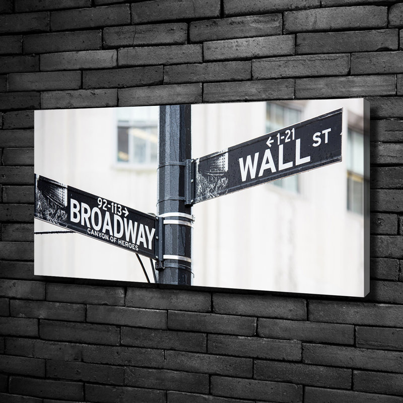 Wall Street Sign - Wrapped Canvas Print