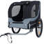 Grande remorque à vélo pliante pour chiens - transporteur tout-terrain d'une capacité de 66 lb, structure en acier durable pour le cyclisme, le jogging, le camping et les aventures en plein air, noir-gris