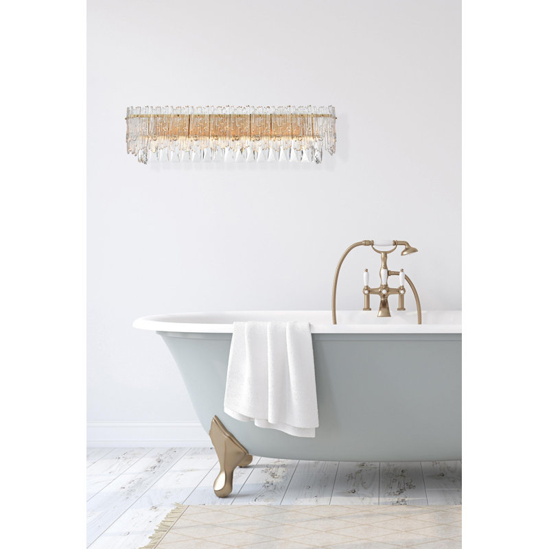 Niema Wall Sconce, Satin Gold, 7" H x 27" W x 27" D